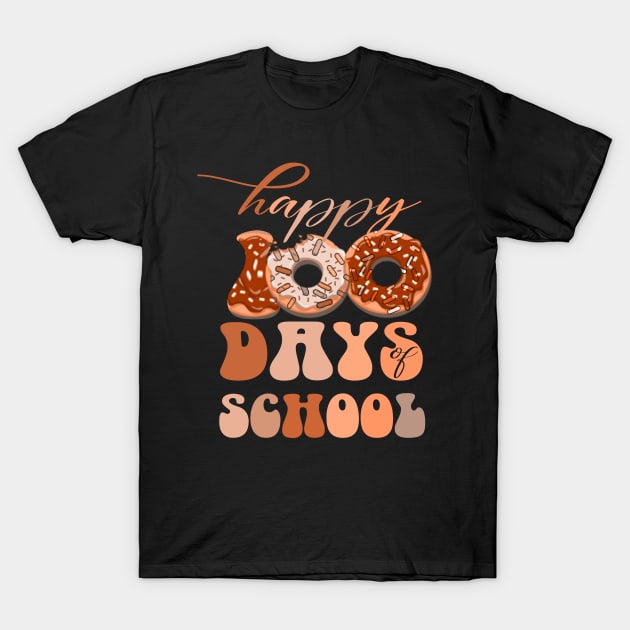 100th days of school Funny groovy donuts kindergarten Teachers T-Shirt by NIKA13